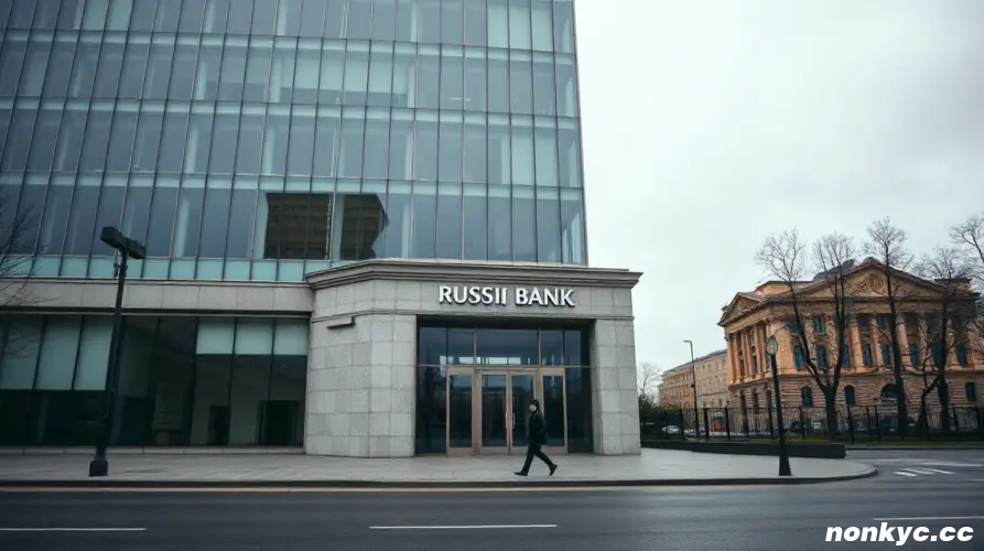 俄罗斯联邦储蓄银行(Sberbank)加入央行加密货币交易登记册后,莫斯科一家大型俄罗斯银行总部的外景。